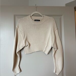 Urban Outfitters Cream Cropped Sweater